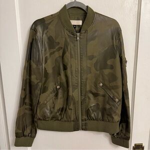 True Ivy Camo Faux Leather Bomber Jacket